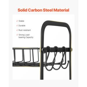 2 tier coffee bar organizer for countertop multifunctional mug holder and coffee station 12 movable hooks and 2 shelves for coffee accessories storage and display home office matte black 4.jpg