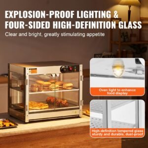 2 tier commercial food warmer display 800w food display warmer with light to enhance food display 86 185 f temperature control 58l large capacity for hamburger pizza bread fried chicken 4.jpg