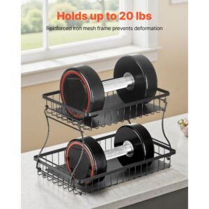 2 tier fruit basket countertop fruits vegetable bowl with banana hangers metal wire storage stand for kitchen counter detachable stackable holder organizer for bread snack veggies black 1.jpg