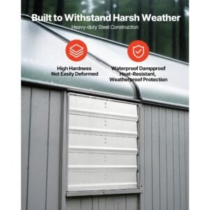 20 inch shutter exhaust fan, wall mounted attic vent fan with 3000 cfm airflow, ac motor, heavy duty steel construction, low noise for shed, garage, greenhouse ventilation cooling, silver
