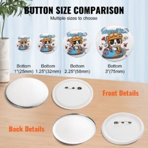 200 sets 3 inch 75mm pin back button parts diy round button badge parts set includes metal top plasticmetal button clear film and blank paper for gifts presents machine not included 4.jpg