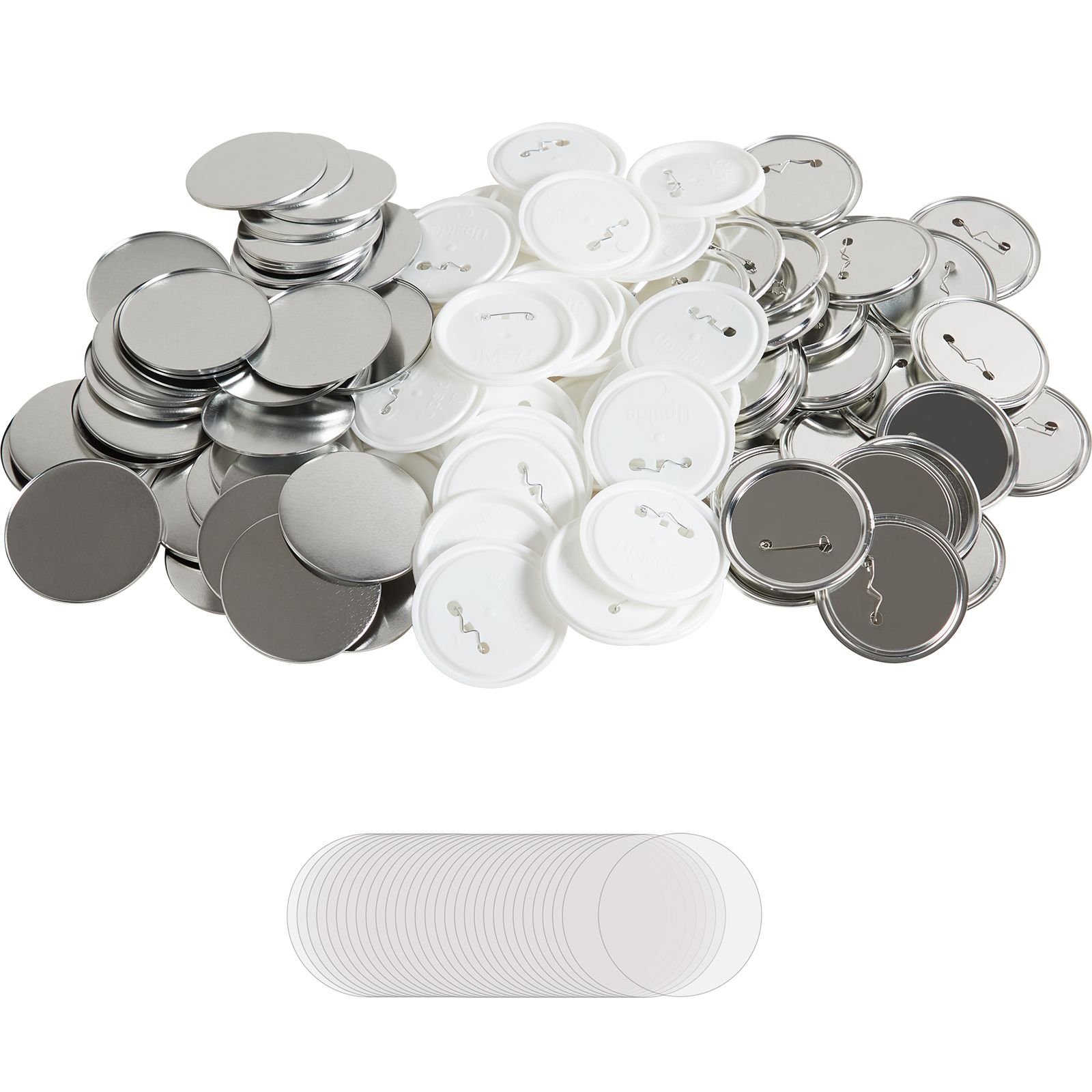 200 sets 3 inch 75mm pin back button parts diy round button badge parts set includes metal top plasticmetal button clear film and blank paper for gifts presents machine not included.jpg