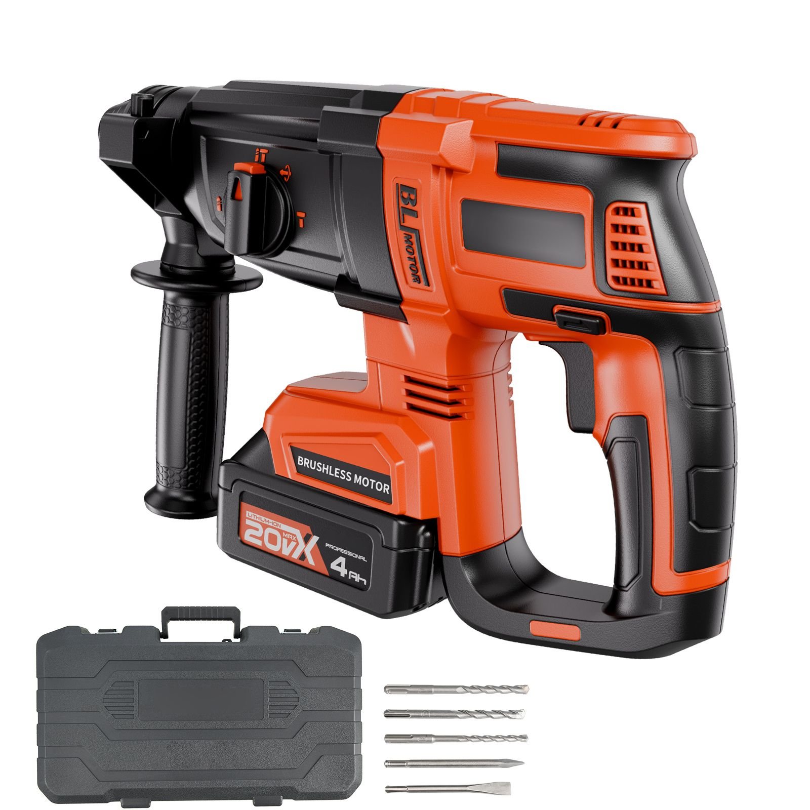 20v brushless cordless hammer drill lithium ion 11 inch rotary hammer driver sds plus electric lightweight power tool kit with battery and charger 4 functions 1200 rpm 5300 bpm.jpg
