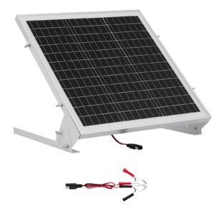 20W 12V Solar Battery Trickle Charger Maintainer, Mono Solar Panel Battery Charger with Built-in MPPT Controller & Adjustable Mount Bracket, IP65 Waterproof for Car Boat RV Trailer House Roof