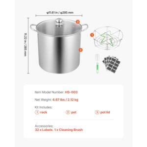 21 qt canning pot with rack and lid stainless steel waterbath canner with dual handle and glass lid compatible with all cooktops induction gas electric glass ceramic halogen 4.jpg