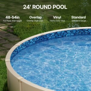 24 ft round above ground pool liner overlap pool liners standard gauge vinyl 48 to 54inch wall height designed for steel sided above ground swimming pools 1.jpg