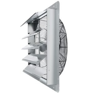 24 shutter exhaust fan high speed 3320 cfm aluminum wall mount attic fan with ac motor ventilation and cooling for greenhouses garages sheds shops fcc 1.jpg