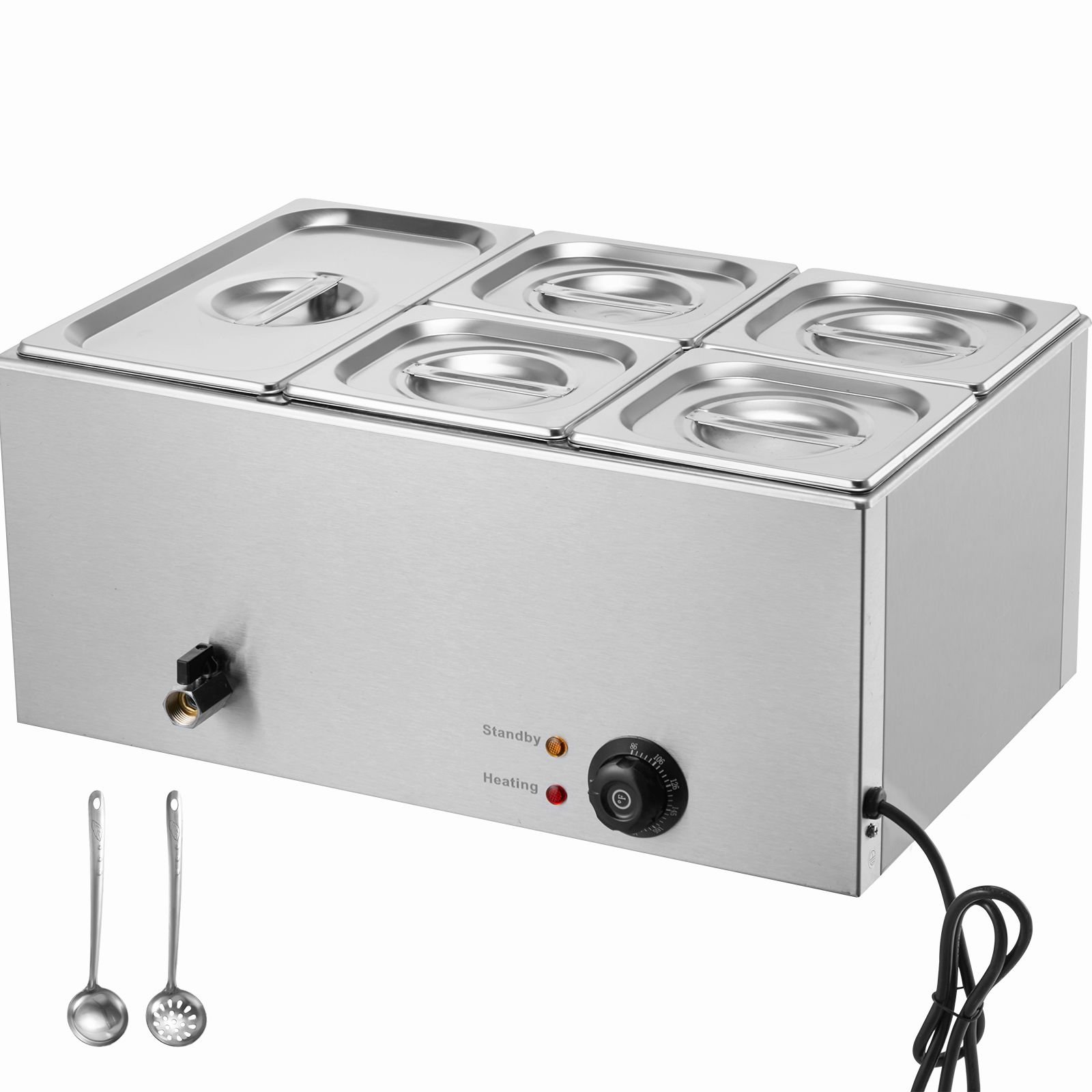 24qt commercial food warmer 5 pan electric steam table 1200w professional countertop stainless steel buffet bain marie with 86 185 f temp control for catering buffet parties restaurants.jpg