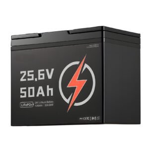 24v 50ah lifepo4 lithium battery, bluetooth, deep cycle lithium rechargeable battery, built in 30a bms, low temp protection, 4000+ cycles, max. 1280wh, for rv, camper, trolling motors, marine