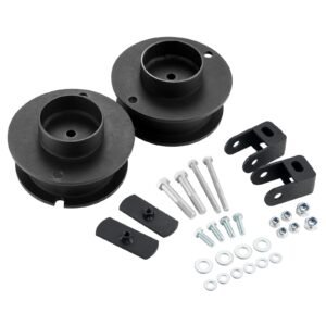 2.5 Inch Front Leveling Lift Kit for 2014-2023 Dodge Ram 2500 4WD, 2013-2023 Ram 3500 4WD, Chassis Level Kit with Coil Spring Spacers & Shock Relocation Brackets, Steel Suspension Leveling Kit