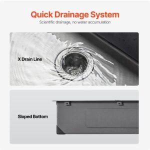 25 inch kitchen sink workstation 304 stainless steel top mount sinks drop in single bowl farmhouse basin with accessories household dishwasher sinks for rv prep kitchen and bar black 4.jpg