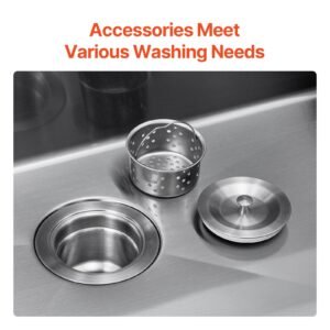 25 inch kitchen sink workstation 304 stainless steel top mount sinks drop in single bowl farmhouse basin with accessories household dishwasher sinks for rv prep kitchen and bar black 5.jpg