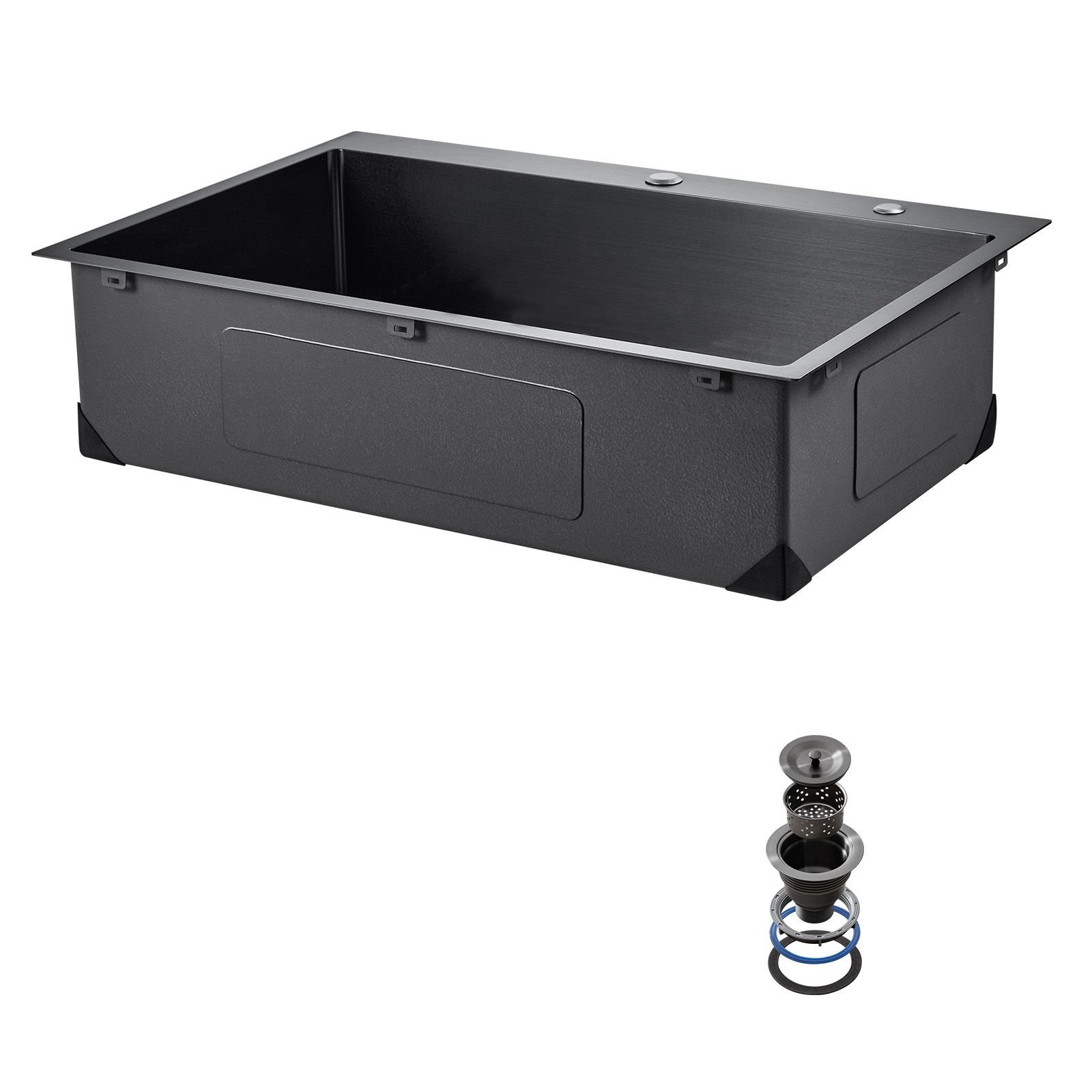 25 inch kitchen sink workstation 304 stainless steel top mount sinks drop in single bowl farmhouse basin with accessories household dishwasher sinks for rv prep kitchen and bar black.jpg