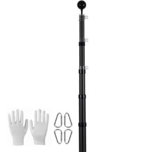 25ft telescoping flag pole kit heavy duty aluminum alloy in ground flag poles for outside 3 display modes flagpole with 3x5 american flag professional accessories black.jpg