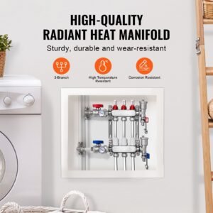3 branch radiant heat manifold 12 pex tubing manifold stainless steel pex manifold for hydronic radiant floor heating radiant heat pex manifold kit with 12 adapters included 1.jpg