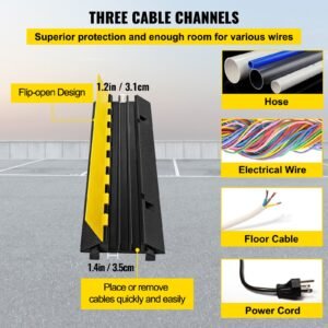 3 channel rubber cable protector ramp 12 x 12 inch channel heavy duty cable wire cord cover ramp speed bump driveway hose cable ramp protector 2.jpg