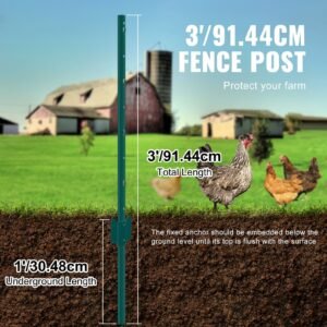 3 feet fence post 10 pack u channel heavy duty metal fence posts sturdy steel fence stakes for garden yard lawn farms and outdoor wire fencing green 4.jpg