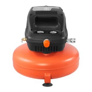 3 Gallon Air Compressor, 1/3HP 0.54CFM @ 90PSI Portable Pancake Air Compressor & 100PSI Max Working Pressure, Oil-Free Compressor Tank for Tire Inflation, Spray Painting, Woodwork Nailing, 120V