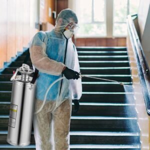 3 Gallon Stainless Steel Sprayer, 20" Wand & 3FT Reinforced Hose, Hand Pump Sprayer with Pressure Gauge, Safety Valve & Adjustable Nozzle, Garden Weed Sprayer for Lawn, Gardening & Sanitizing