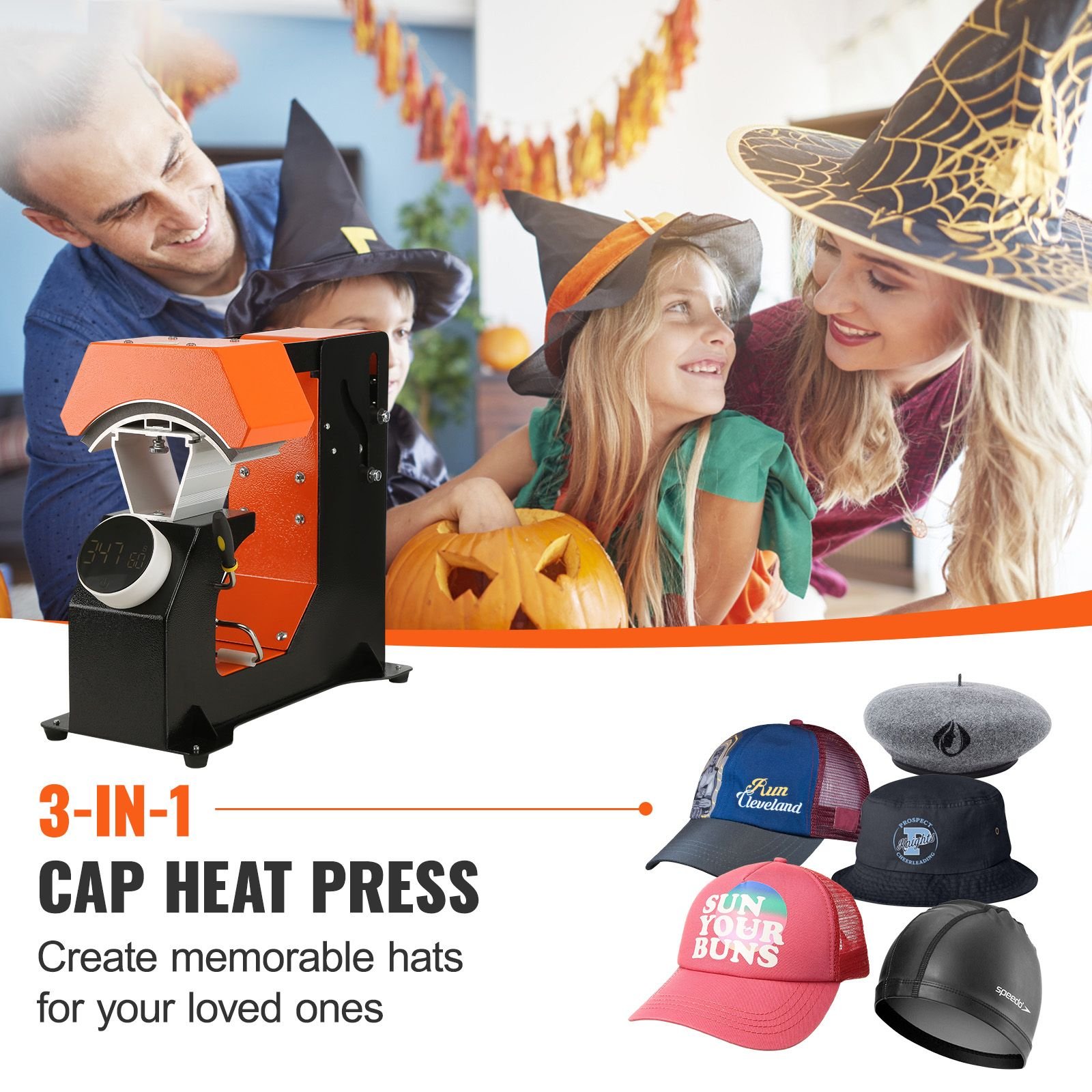3 in 1 auto hat heat press with 3pcs interchangeable platens66 x 27 66 x 38 61 x 3 automatic releasepress knob style digital control panel tested to ul standards.jpg