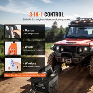 3 in 1 electric hoist winch, 1100lbs 1500w portable power winch crane, 110v/120v 22.9 ft lifting height, 13 ft/min with manual, wired and wireless remote control, overload protection