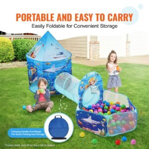 3 in 1 kids play tent with tunnel basketball hoop for boys girls babies and toddlers indooroutdoor pop up playhouse with carrying bag banding straps birthday gifts blue ocean 4.jpg