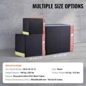 3 in 1 plyometric jump box 161412 inch cotton plyo box platform jumping agility box anti slip fitness exercise step up box for home gym training conditioning strength training black 4.jpg