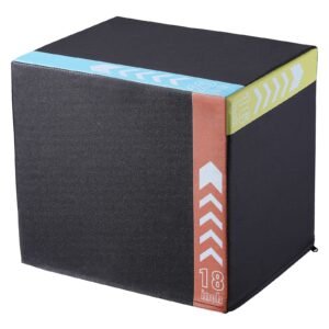 3 in 1 Plyometric Jump Box, 20/18/16 Inch Cotton Plyo Box, Platform & Jumping Agility Box, Anti-Slip Fitness Exercise Step Up Box for Home Gym Training, Conditioning Strength Training, Black