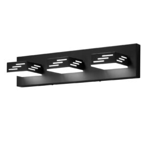 3-Light LED Modern Vanity Light Fixtures, 19.69-Inch, Black Finish Bathroom Wall Lighting Fixture Over Mirror, with IP44 Waterproof, for Bathroom, Living Room, Bedroom, Hallway, Cool White 6000K