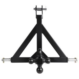 3 Point Trailer Hitch 2 in Receiver, 3pt Quick Hitch Attachment with 3 Trailer Balls, Tractor Tow Drawbar Adapter, Compatible with Kubota, Mahindra, Ford, Yanmar, John Deere, Massey Ferguson