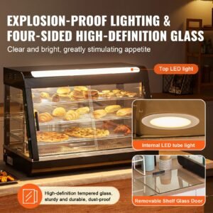 3 tier commercial food warmer display 1500w food display warmer with light adjustable shelf and temperature display 86 185 f steam heating 130l for hamburger pizza bread fried chicken 4.jpg