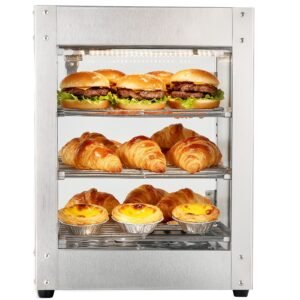 3 tier commercial food warmer display 800w food display warmer with led light adjustable shelf and stainless steel frame 86 185 f air heating 34l for hamburger pizza bread fried chicken 5.jpg
