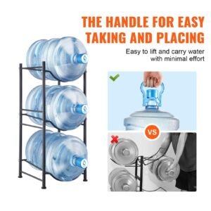 3 tiers water jug holder 5 gallon water bottle holder single row water bottle rack for 3 bottles heavy duty water jug rack for kitchen office living room black 2.jpg