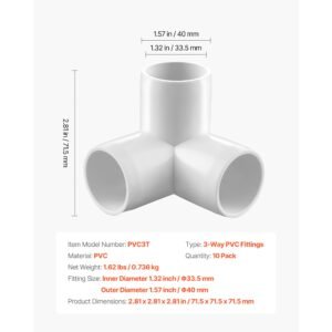 3 way pvc fittings 1 inch pvc pipe joints elbow connector 10 pack furniture grade pvc tee fittings for diy storage rack animal cage pool or garden support frame impact weather resistant 3.jpg