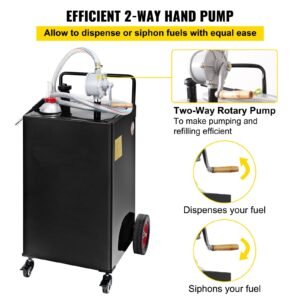 30 gallon fuel caddy gas storage tank 4 wheels with manuel transfer pump gasoline diesel fuel container for cars lawn mowers atvs boats more black 2.jpg