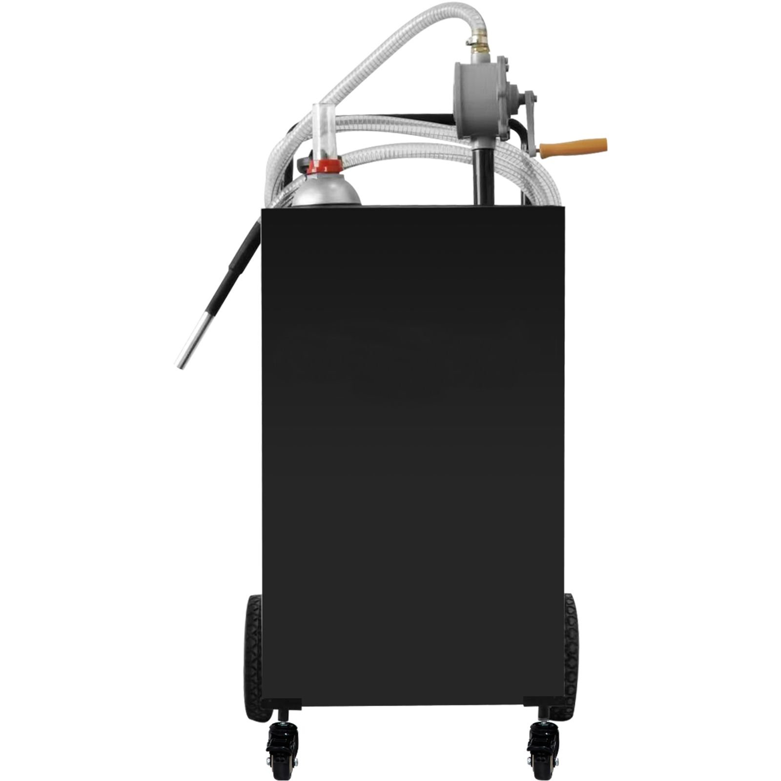 30 gallon fuel caddy gas storage tank 4 wheels with manuel transfer pump gasoline diesel fuel container for cars lawn mowers atvs boats more black.jpg