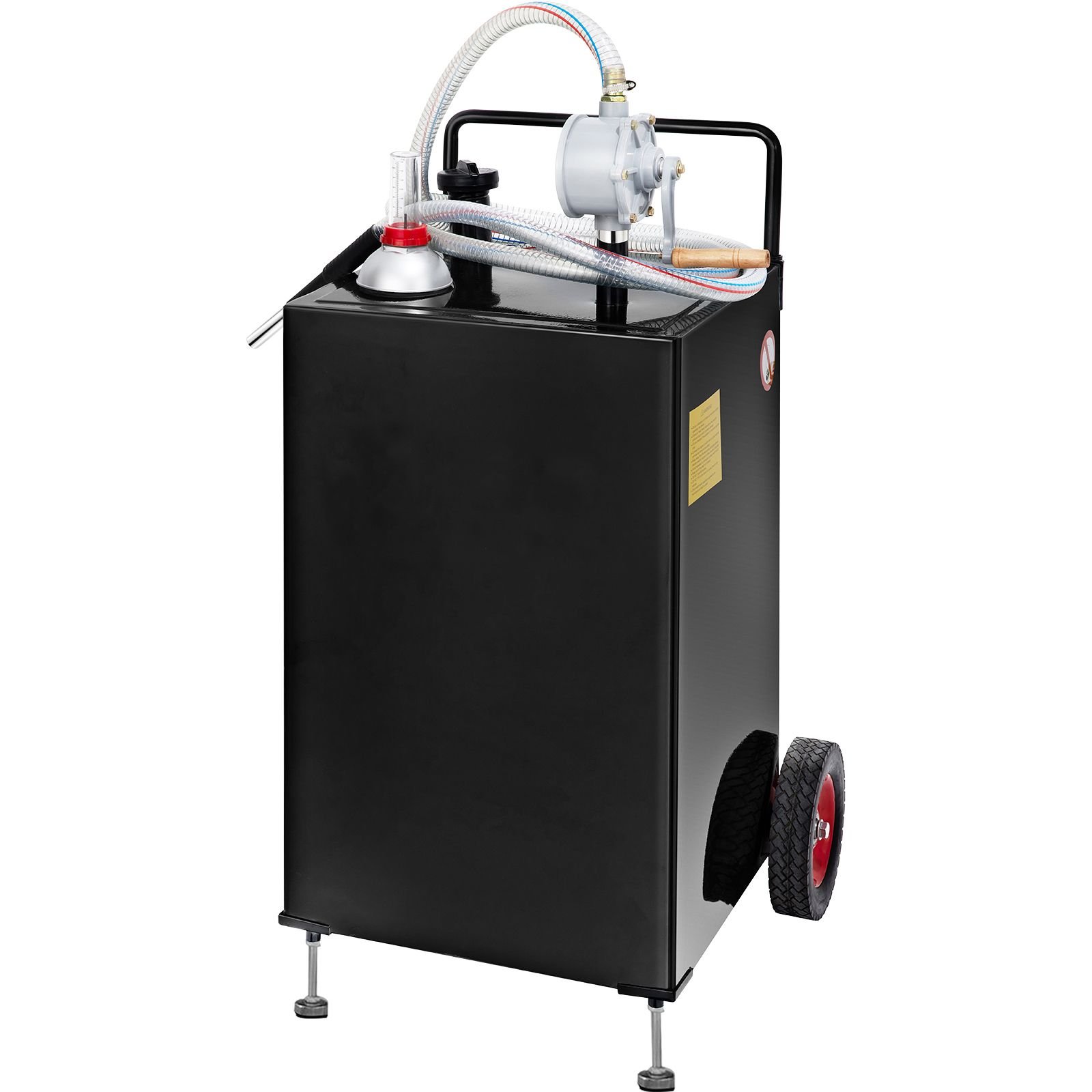 30 gallon gas caddy fuel storage tank with wheels portable fuel caddy with manuel transfer pump gasoline diesel fuel container for cars lawn mowers atvs boats more black.jpg