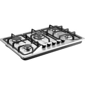 30-inch Gas Cooktop, 5 Burners Built-in Gas Stove Top, Max 12250BTU NG/LPG Convertible Stainless Steel Natural Gas Hob, with Thermocouple Protection for Camping, RV, Apartment