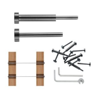 30 Pack Invisible Cable Railing kit, T316 Stainless Steel 1/8" Invisible Receiver and Swage Stud End for Cable Railing, Swage Tensioner 1/8" for Wood/Metal Post, Cable Railing Hardware, Black