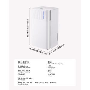 30 pints dehumidifier for home basement drain hose for commercial industrial use smart humidity control low noise for large rooms warehouses bedrooms storage large coveragewhite 2.jpg
