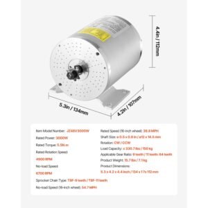 3000W Electric Brushless DC Motor Kit - 72V 4900rpm Motor with Upgraded Speed Controller and Throttle Grip Kit for Go Karts E-Bike Motorcycle Scooter DIY