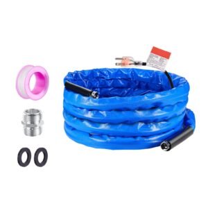30ft Heated Water Hose for RV, Heated Drinking Water Hose with Corrugated Cover Antifreeze to -45 Fahrenheit , Automatic Self-regulating, 5/8" I.D. with 3/4" GHT Adapter, Lead and BPA Free