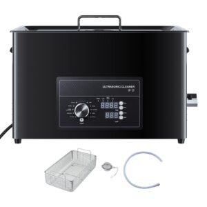 30L Ultrasonic Cleaner, Professional Ultrasonic Cleaner Machine with Knob Control, Stainless Steel Cleaning Machine with Basket and Cleaning Ball, for Watches, Razors, Jewelry, Coins and More