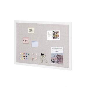 30x20 white cork board with linen surface stylish wall mounted bulletin board for home school office elegant functional noticeboard 2.jpg