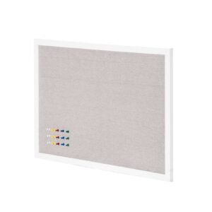 30x20 white cork board with linen surface stylish wall mounted bulletin board for home school office elegant functional noticeboard 3.jpg
