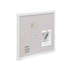 30x20 white cork board with linen surface stylish wall mounted bulletin board for home school office elegant functional noticeboard 4.jpg