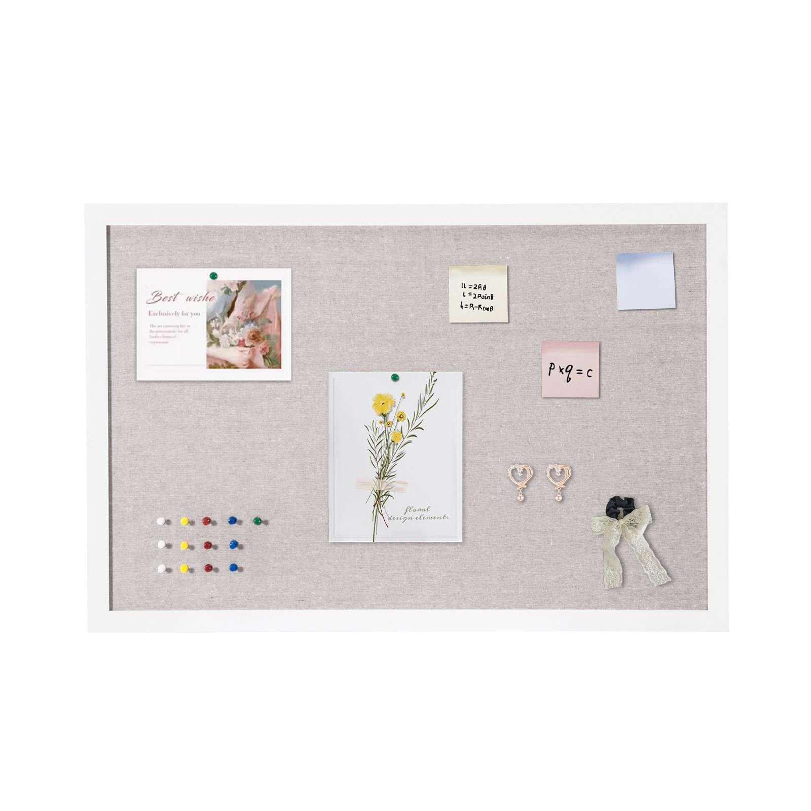 30x20 white cork board with linen surface stylish wall mounted bulletin board for home school office elegant functional noticeboard.jpg