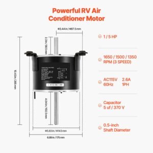 3108706916 rv ac fan motor compatible with dometic brisk air i model single phase 15hp ac115v 26a 1650 rpm 3 speeds 3.jpg