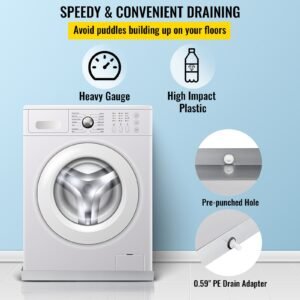 32 x 30 x 25 inch washing machine pan 18 ga thickness galvanized steel heavy duty compact washer drip tray with drain hole hose adapter 4.jpg