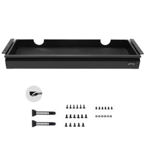 33" Wide Under Desk Drawer Slide Out, Under Desk Mounted Pull-out Drawer Attachment, Hidden Desktop Storage Organizer, Under Table Pencil Drawer for office Home Sit Stand Workstation, 33x9x4 in